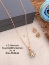 AD Diamond Rose Gold Pendal Butti Set 4 Wholesale Price In Surat
